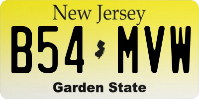 NJ license plate B54MVW