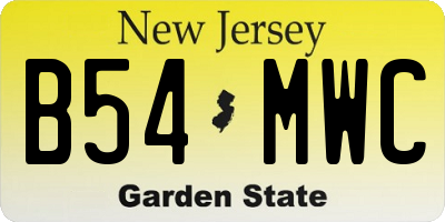 NJ license plate B54MWC