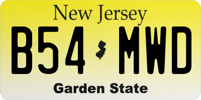 NJ license plate B54MWD