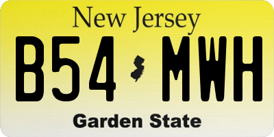 NJ license plate B54MWH
