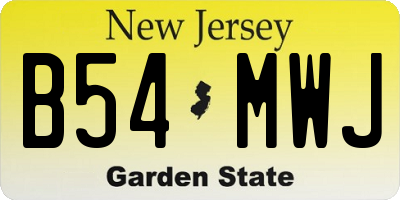 NJ license plate B54MWJ