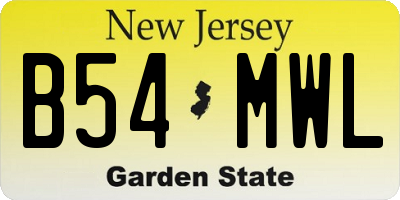 NJ license plate B54MWL