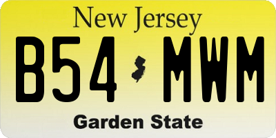 NJ license plate B54MWM