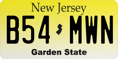 NJ license plate B54MWN