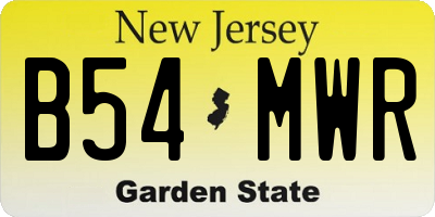 NJ license plate B54MWR