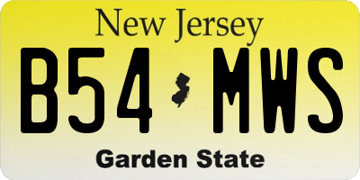 NJ license plate B54MWS