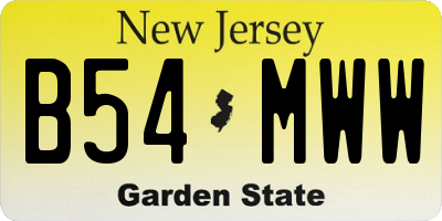 NJ license plate B54MWW