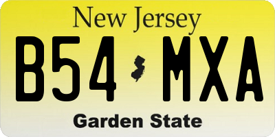NJ license plate B54MXA