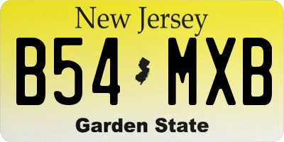 NJ license plate B54MXB