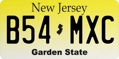 NJ license plate B54MXC