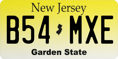 NJ license plate B54MXE