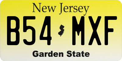 NJ license plate B54MXF