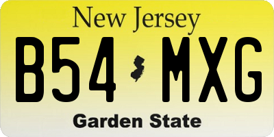 NJ license plate B54MXG