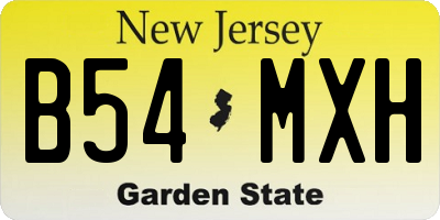 NJ license plate B54MXH