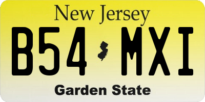 NJ license plate B54MXI