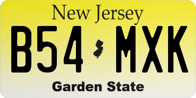 NJ license plate B54MXK