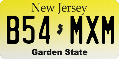 NJ license plate B54MXM