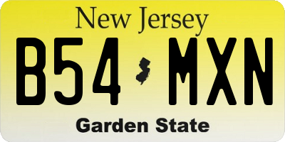 NJ license plate B54MXN