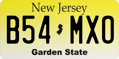NJ license plate B54MXO