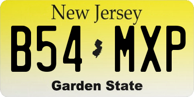 NJ license plate B54MXP
