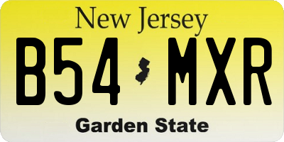 NJ license plate B54MXR