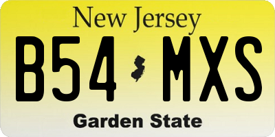 NJ license plate B54MXS