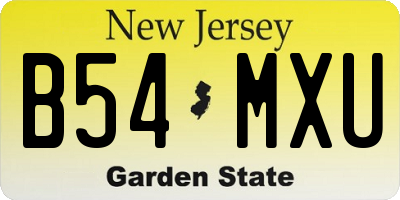 NJ license plate B54MXU