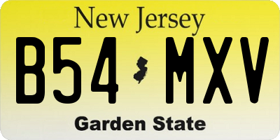 NJ license plate B54MXV