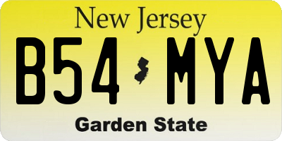NJ license plate B54MYA