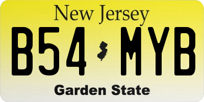 NJ license plate B54MYB