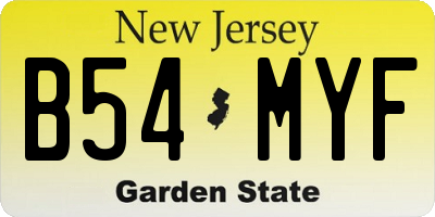 NJ license plate B54MYF