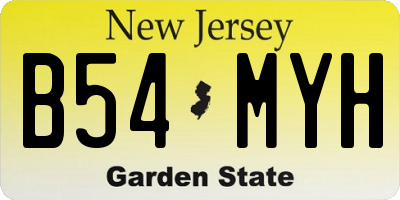NJ license plate B54MYH