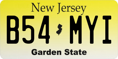 NJ license plate B54MYI