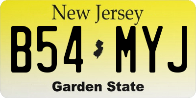 NJ license plate B54MYJ