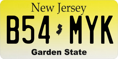 NJ license plate B54MYK