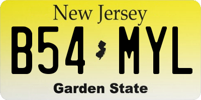 NJ license plate B54MYL
