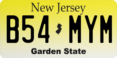 NJ license plate B54MYM