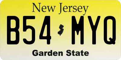 NJ license plate B54MYQ