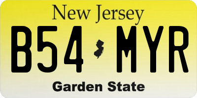 NJ license plate B54MYR