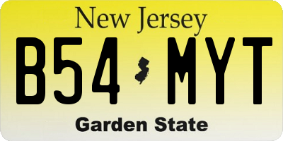 NJ license plate B54MYT