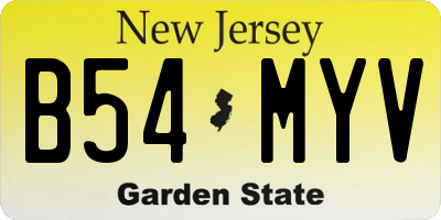 NJ license plate B54MYV