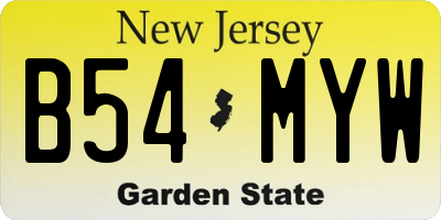 NJ license plate B54MYW