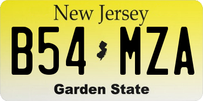 NJ license plate B54MZA