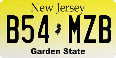 NJ license plate B54MZB