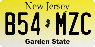 NJ license plate B54MZC