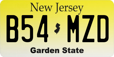 NJ license plate B54MZD