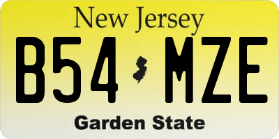 NJ license plate B54MZE