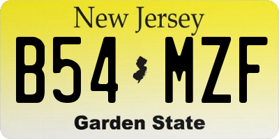 NJ license plate B54MZF