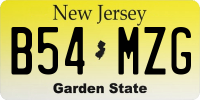 NJ license plate B54MZG