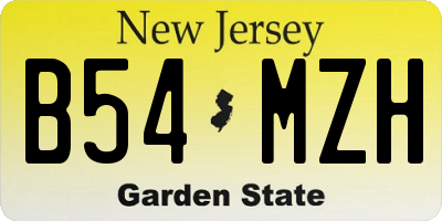 NJ license plate B54MZH